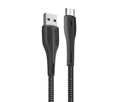 Кабель USB 2.0 - 1.0m AM/ microUSB  ColorWay, Black, 1 м, 2.4A (CW-CBUM034-BK)