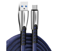 Кабель USB  - 1.0m AM/ Type-C, ColorWay, Blue, 1 м, 2.4A (CW-CBUC012-BL)-foto3