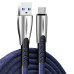 Кабель USB  - 1.0m AM/ Type-C, ColorWay, Blue, 1 м, 2.4A (CW-CBUC012-BL)