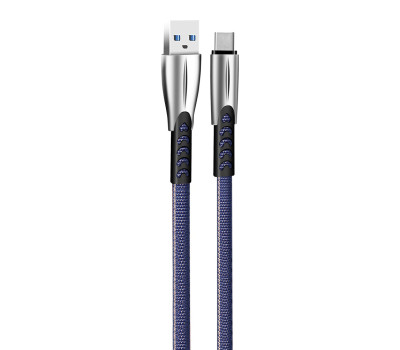 Кабель USB  - 1.0m AM/ Type-C, ColorWay, Blue, 1 м, 2.4A (CW-CBUC012-BL)