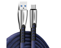 Кабель USB  - 1.0m AM/ Type-C, ColorWay, Blue, 1 м, 2.4A (CW-CBUC012-BL)-foto3