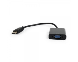 Переходник HDMI > VGA(HDMI папа - VGA мама), Cablexpert, Black, кабель 15см, пакет (A-HDMI-VGA-04)-foto2