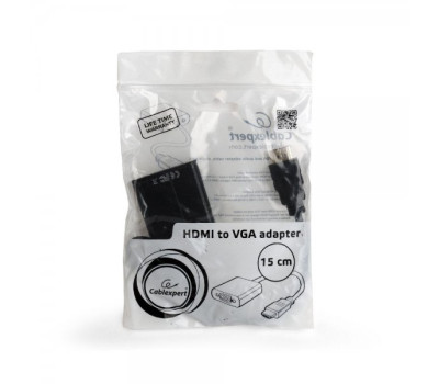 Переходник HDMI > VGA(HDMI папа - VGA мама), Cablexpert, Black, кабель 15см, пакет (A-HDMI-VGA-04) Переходник HDMI > VGA(HDMI папа - VGA мама), Cablexpert, Black, кабель 15см, пакет (A-HDMI-VGA-04)