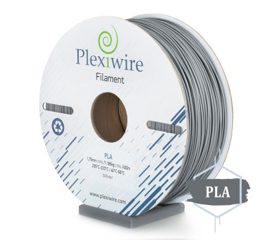 PLA пластик Plexiwire для 3D принтера 1.75мм серебро (400м /  1.185кг)