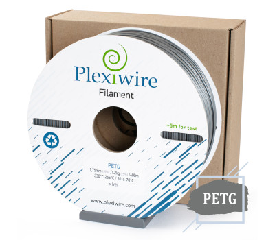 PETG пластик Plexiwire для 3D принтера серебро 1,75мм (400м /  1,2кг)
