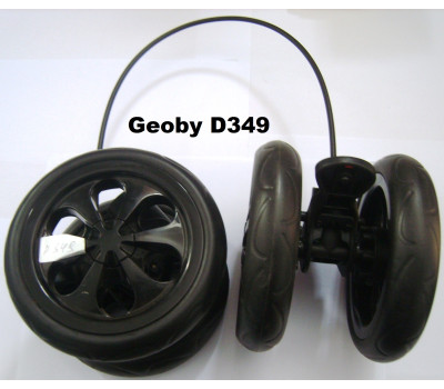 Колеса задние в сборе через трос (2 шт.) к коляске Geoby D349 (150*8) (17357)