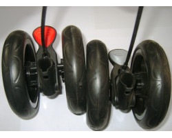 Колеса задние в сборе через трос (2 шт.) к коляске Geoby D349 (150*8) (17357)