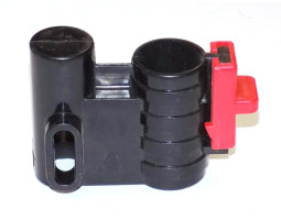 Осевой блок переднего колеса + фиксатор в сборе к коляске Geoby D222, D205, D208, D209 (черный-красн-foto4
