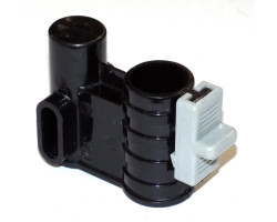 Осевой блок переднего колеса + фиксатор в сборе к коляске Geoby D222, D205, D208, D209 (черный-св. с