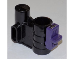 Осевой блок переднего колеса + фиксатор в сборе к коляске Geoby D222, D205, D208, D209 (черный-фиоле