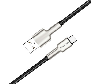 Кабель USB  - 1.0m AM/ Type-C  ColorWay, Black (CW-CBUC046-BK)