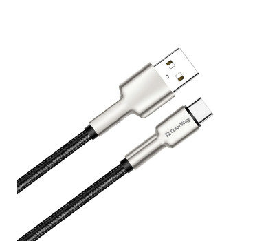 Кабель USB  - 1.0m AM/ Type-C  ColorWay, Black (CW-CBUC046-BK)