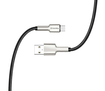 Кабель USB 2.0 - 1.0m AM/ microUSB,  Black, 2.4A (CW-CBUM046-BK)