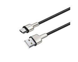 Кабель USB 2.0 - 1.0m AM/ microUSB,  Black, 2.4A (CW-CBUM046-BK)