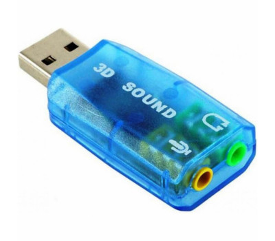 Звуковая карта USB 2.0, 5.1, Dynamode 3D Sound, Blue, 90 дБ, Blister (USB-SOUNDCARD2.0)