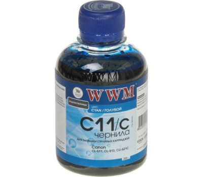 Чернила WWM CANON CL511/ 513/ CLI521C (Cyan) C11/ C (200 ml)