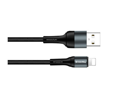 Кабель USB > Lightning,  ColorWay CW-CBUL045-BK Black, 1 м, 2.4A