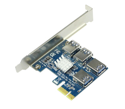 Плата расширения для райзеров PCI-E > 4xUSB 3.0 Плата расширения для райзеров PCI-E > 4xUSB 3.0