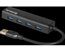 Концентратор USB 3.0 Defender Quadro Express, 4 портов, черный