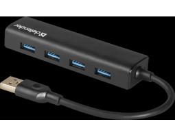 Концентратор USB 3.0 Defender Quadro Express, 4 портов, черный
