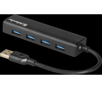 Концентратор USB 3.0 Defender Quadro Express, 4 портов, черный Концентратор USB 3.0 Defender Quadro Express, 4 портов, черный