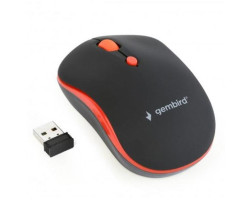 Мышь Gembird MUSW-4B-03-R wireless, Black/ Red, dpi::1600, USB, 2xAAА (MUSW-4B-03-R)