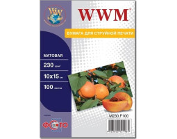 Фотобумага WWM, матовая, A6 (10х15), 230 г/ м?, 100 л (M230.F100)