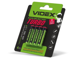 Батарейка LR03 (AAA), щелочная, Videx Turbo, 1.5V, Blister, за 1ШТ,