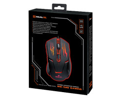 Мышь REAL-EL RM-520 Gaming, Black, USB, оптическая, 800/ 1200/ 1600/ 2400 dpi, 5 кнопок, LED подсветка-foto4