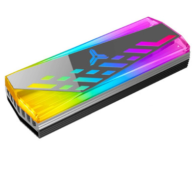Радиатор для M.2 Qube M.2-4, Gray, для формата 2280, разъем M.2 (NGFF), RGB подсветка Радиатор для M.2 Qube M.2-4, Gray, для формата 2280, разъем M.2 (NGFF), RGB подсветка
