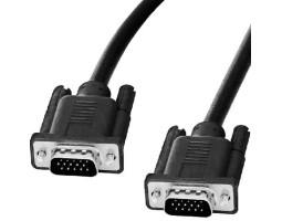 Кабель VGA 1.8m, 2 феррита, чёрный