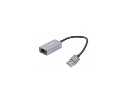 Сетевая карта USB Maxxter NEA-U2-01 с USB на Ethernet, 100 Mbps, металл, темно-серый