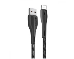 Кабель USB > Lightning,  ColorWay CW-CBUL034-BK Black, PVC + Led, 2.4A 