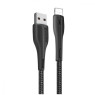 Кабель USB > Lightning,  ColorWay CW-CBUL034-BK Black, PVC + Led, 2.4A 