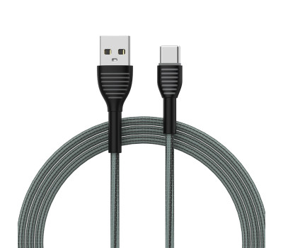 Кабель USB  - 1.0m AM/ Type-C  ColorWay, Grey, 3A (CW-CBUC041-GR)
