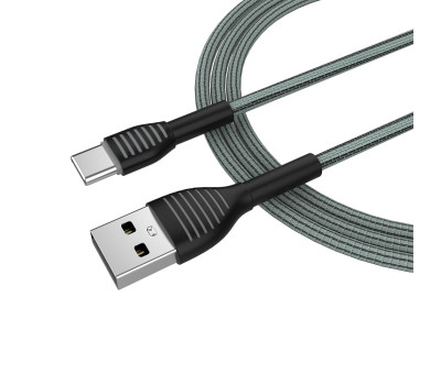 Кабель USB  - 1.0m AM/ Type-C  ColorWay, Grey, 3A (CW-CBUC041-GR)
