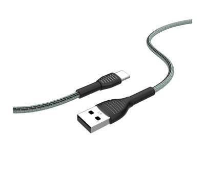 Кабель USB  - 1.0m AM/ Type-C  ColorWay, Grey, 3A (CW-CBUC041-GR)