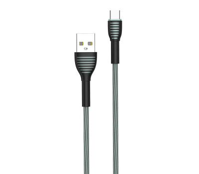 Кабель USB  - 1.0m AM/ Type-C  ColorWay, Grey, 3A (CW-CBUC041-GR)