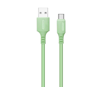 Кабель USB  - 1.0m AM/ Type-C  ColorWay, Green, 2.4A (CW-CBUC042-GR), силиконовая оплетка