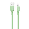Кабель USB  - 1.0m AM/ Type-C  ColorWay, Green, 2.4A (CW-CBUC042-GR), силиконовая оплетка