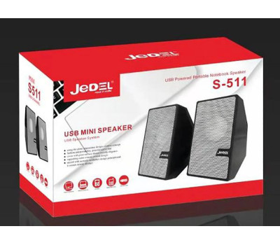 Колонки Jedel S-511 Black Silver, 2x3W, регулятор громкости, питания через USB Колонки Jedel S-511 Black Silver, 2x3W, регулятор громкости, питания через USB
