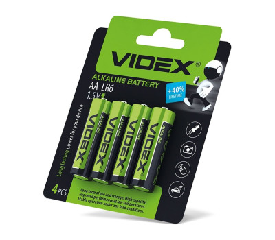 Батарейка AA (LR6), щелочная, Videx, 1.5V, Shrink, за 1ШТ. Батарейка AA (LR6), щелочная, Videx, 1.5V, Shrink, за 1ШТ.