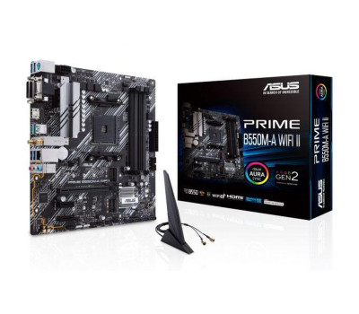 Мат.плата AM4 (B550) Asus PRIME B550M-A WIFI II, B550, 4xDDR4, VGA/ DVI-D/ HDMI, MicroATX