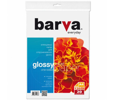 Фотобумага A4 Barva, глянцевая, 120 г/ м2, 20 л,  серия 