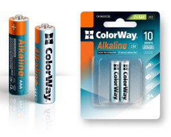 Батарейка LR03 (AAA), щелочная, ColorWay Alkaline Power, 1.5V, Blister  (CW-BALR03-2BL)-foto2