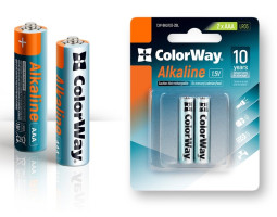 Батарейка LR03 (AAA), щелочная, ColorWay Alkaline Power, 1.5V, Blister (CW-BALR03-2BL)-foto2