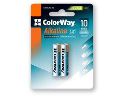 Батарейка LR03 (AAA), щелочная, ColorWay Alkaline Power, 1.5V, Blister  (CW-BALR03-2BL)