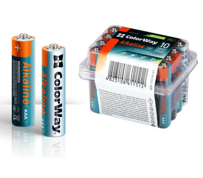 Батарейка LR03 (AAA), щелочная, ColorWay Alkaline Power, 1.5V, Plastic box (CW-BALR03-24PB), за 1ШТ.