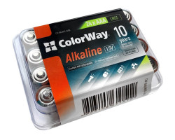 Батарейка LR03 (AAA), щелочная, ColorWay Alkaline Power, 1.5V, Plastic box (CW-BALR03-24PB), за 1ШТ.