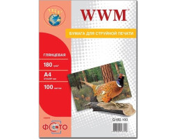 Фотобумага А4 180g/ m WWM, глянец, 100 л. (G180.100) Фотобумага А4 180g/ m WWM, глянец, 100 л. (G180.100)